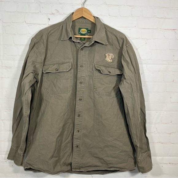 Cabela's Other - Vintage Cabela's Hunting Shirt Mens Large Tall Brown Canvas Elbow Patches